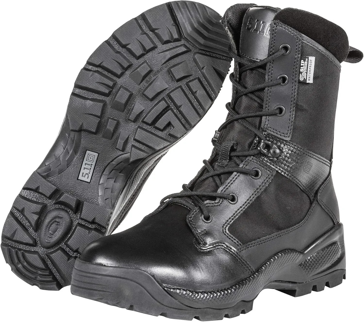 5.11 Tactical Men's A.T.A.C. 2.0 8-Inch Storm Boots, Ortholite Footbed, Slip-Resistant Outsole, Style 12392