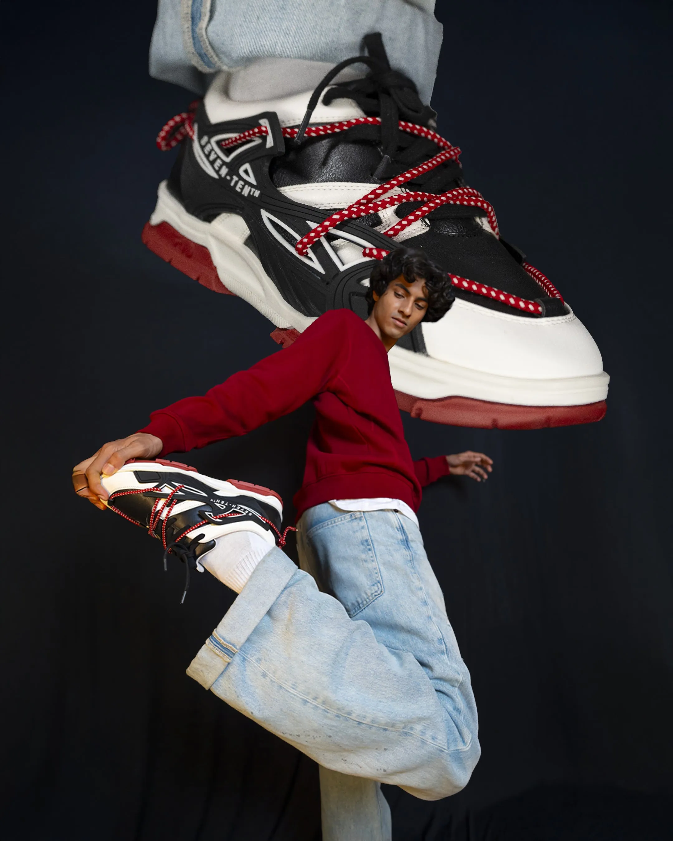 738 Deep Red Magma Low-Top Sneakers