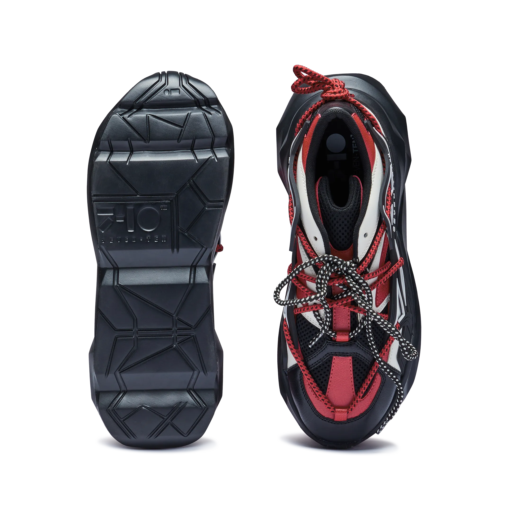742 Crimson Red Low-Top Chunky Sneakers