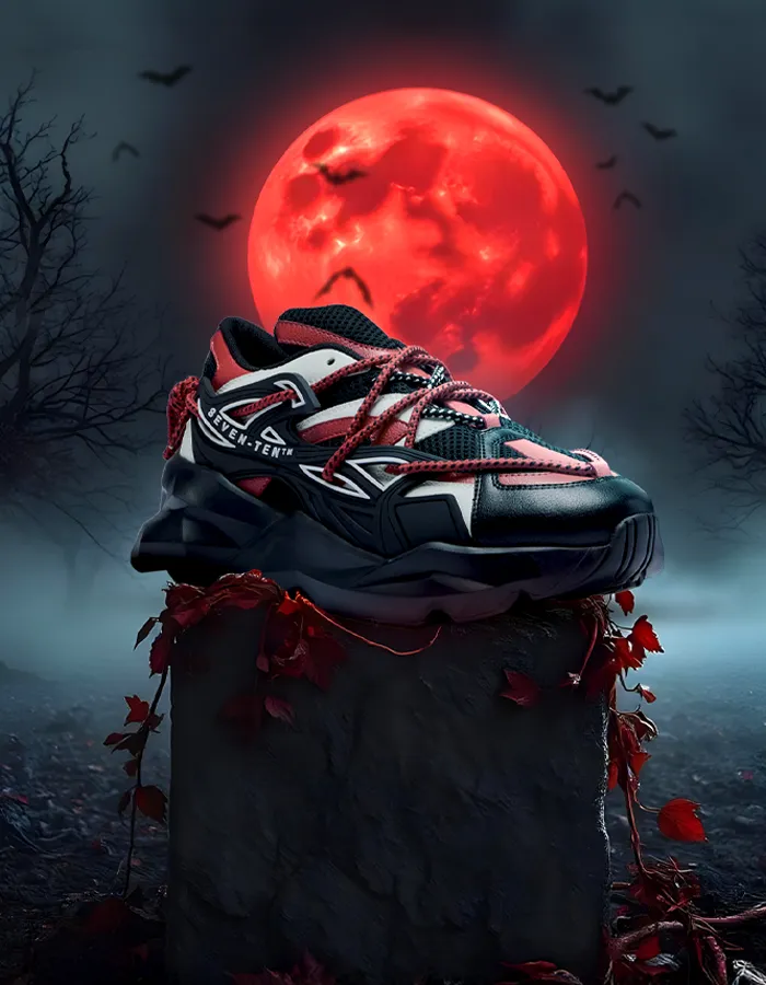 742 Crimson Red Low-Top Chunky Sneakers