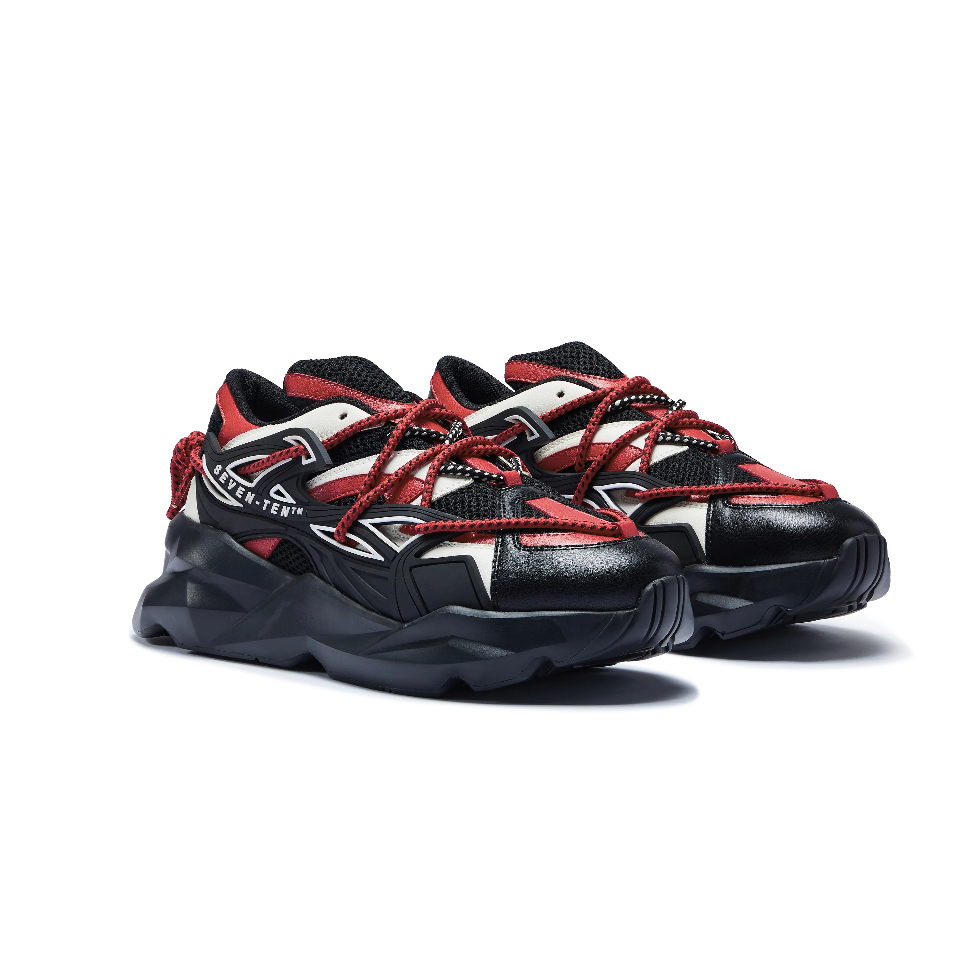 742 Crimson Red Low-Top Chunky Sneakers
