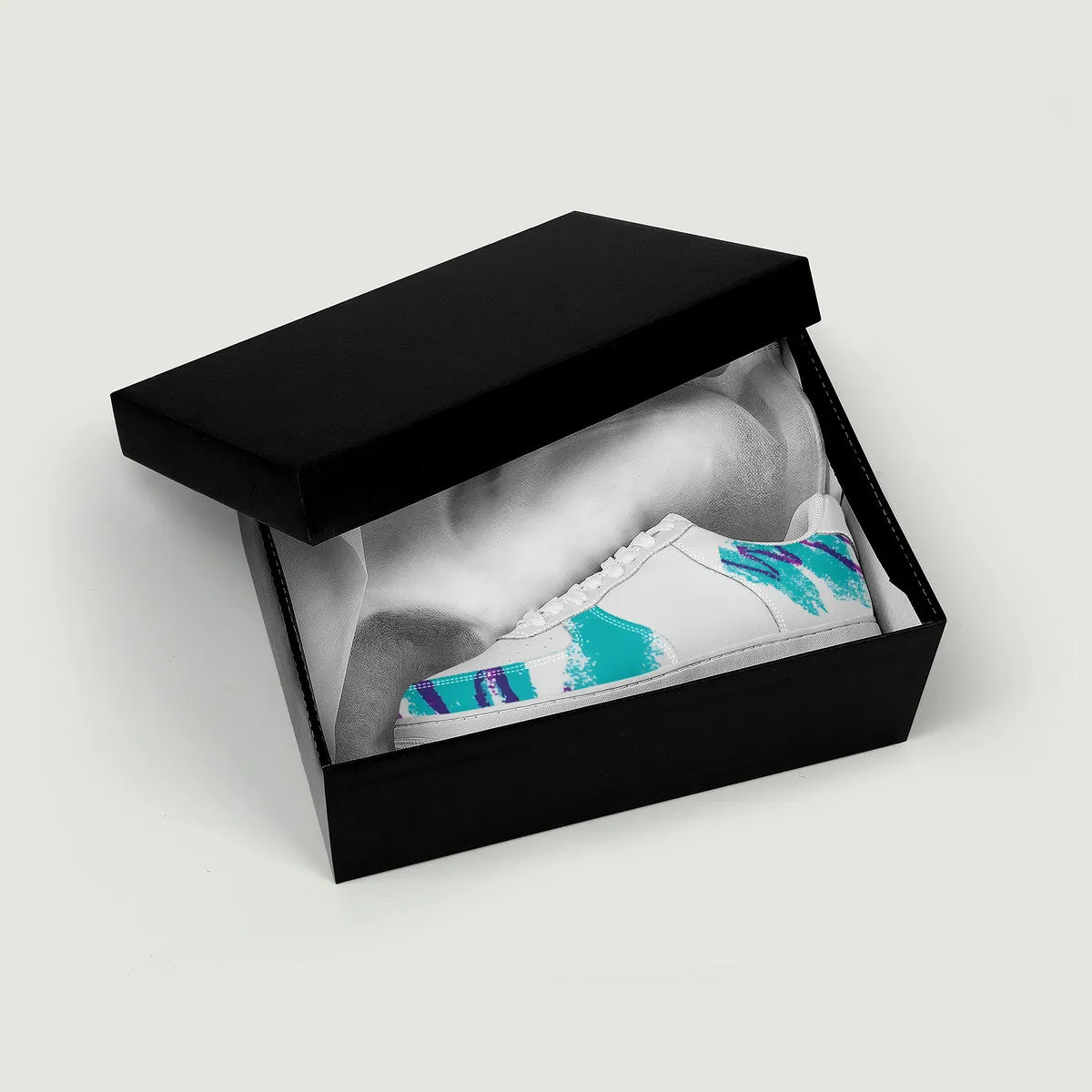 90s Jazz Solo Paper Cup Pattern Low Top Unisex Sneaker
