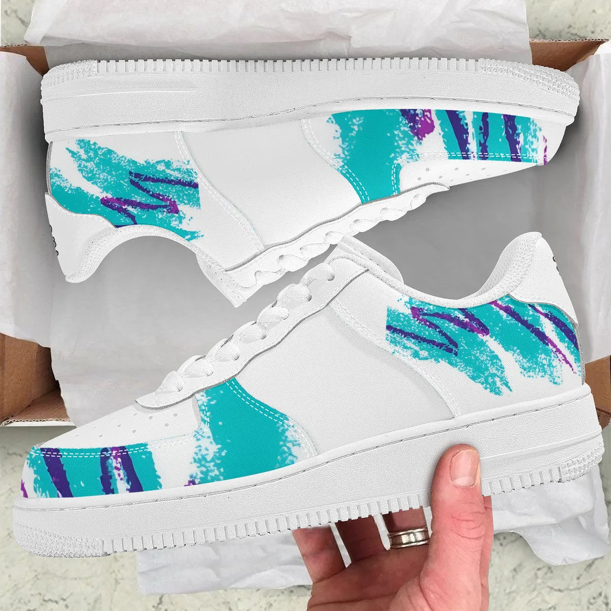 90s Jazz Solo Paper Cup Pattern Low Top Unisex Sneaker