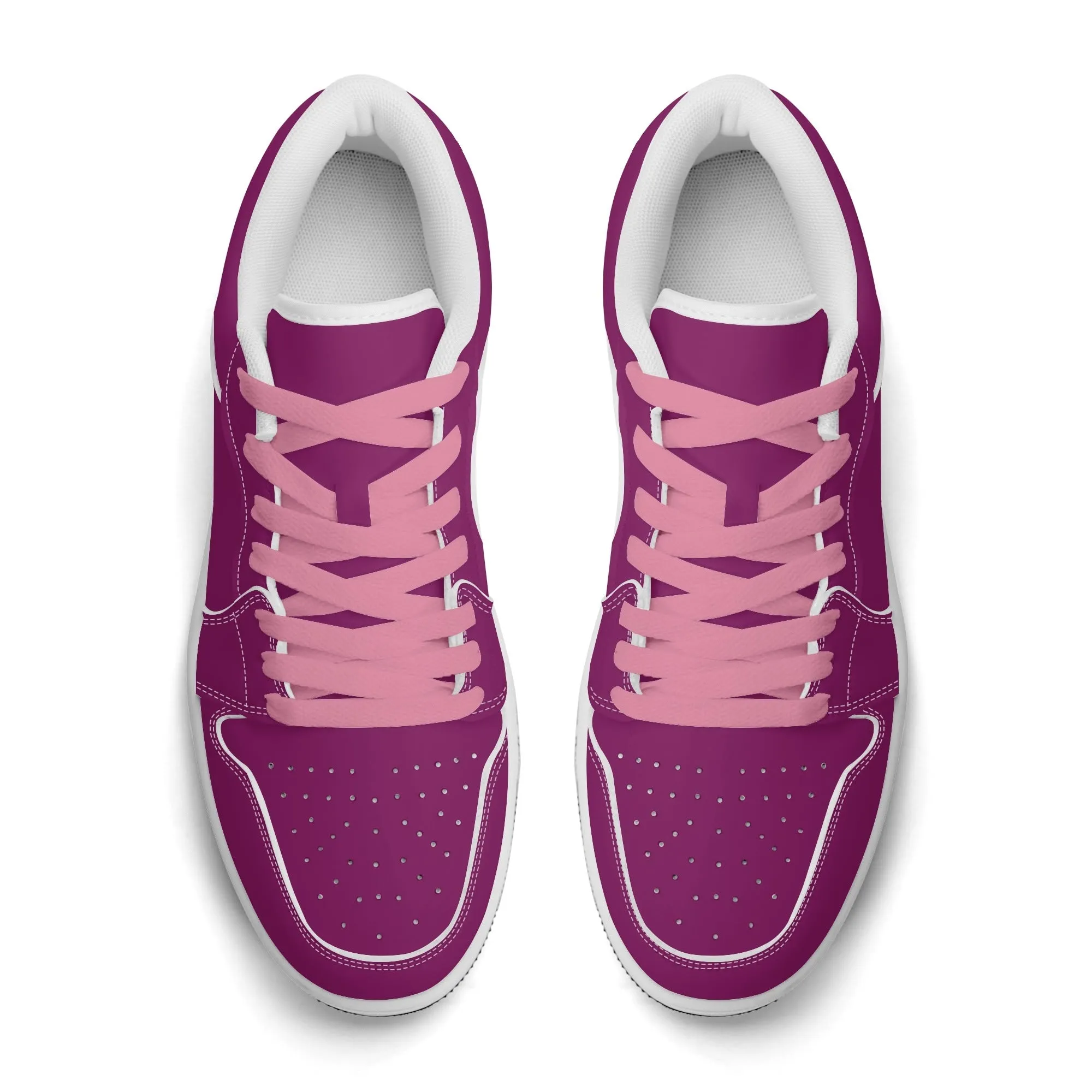 Aubergine Low Top Leder Sneaker für Damen