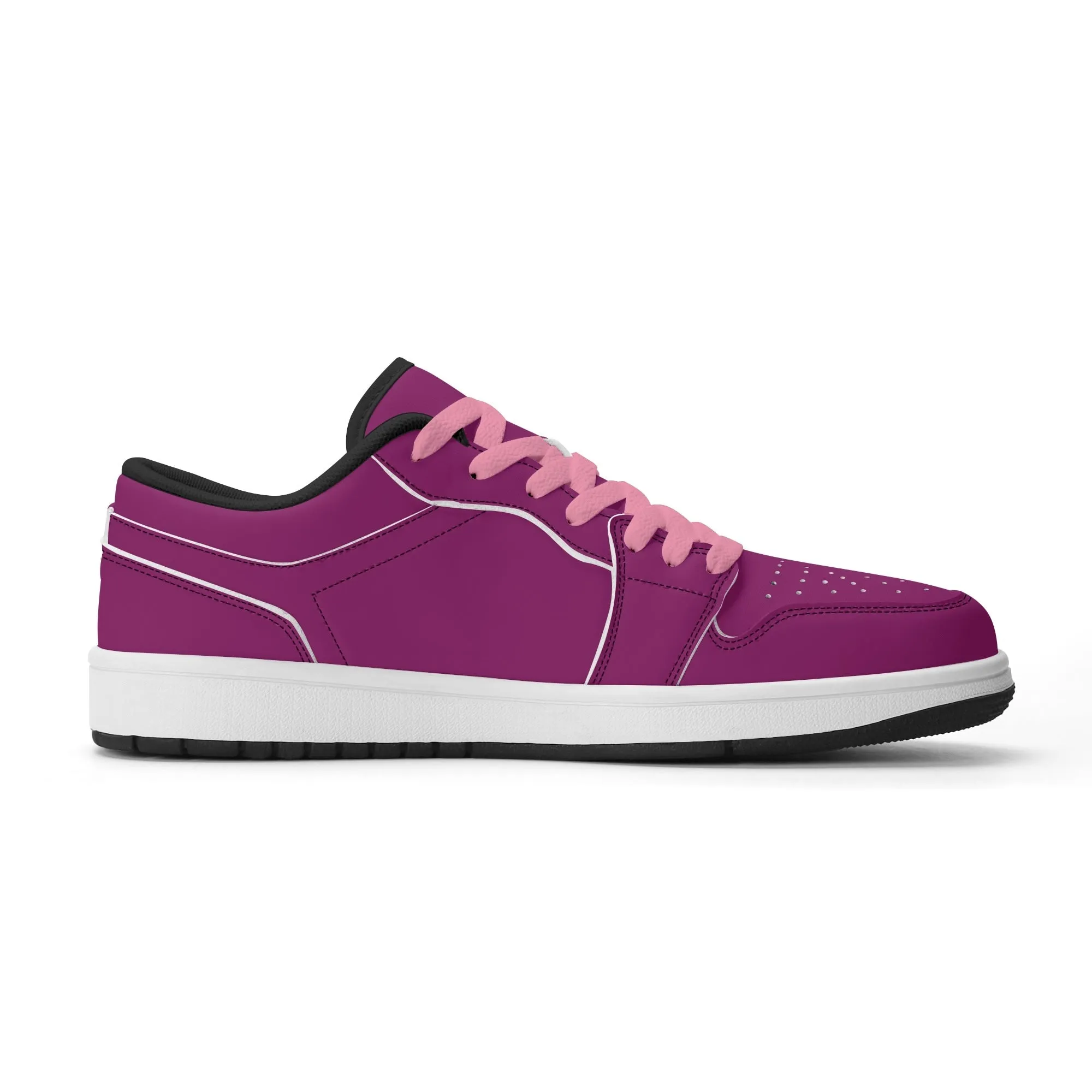 Aubergine Low Top Leder Sneaker für Damen