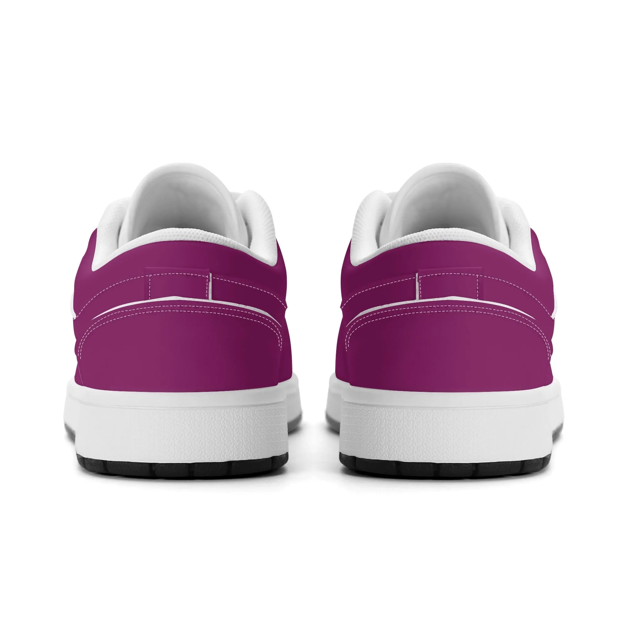 Aubergine Low Top Leder Sneaker für Damen