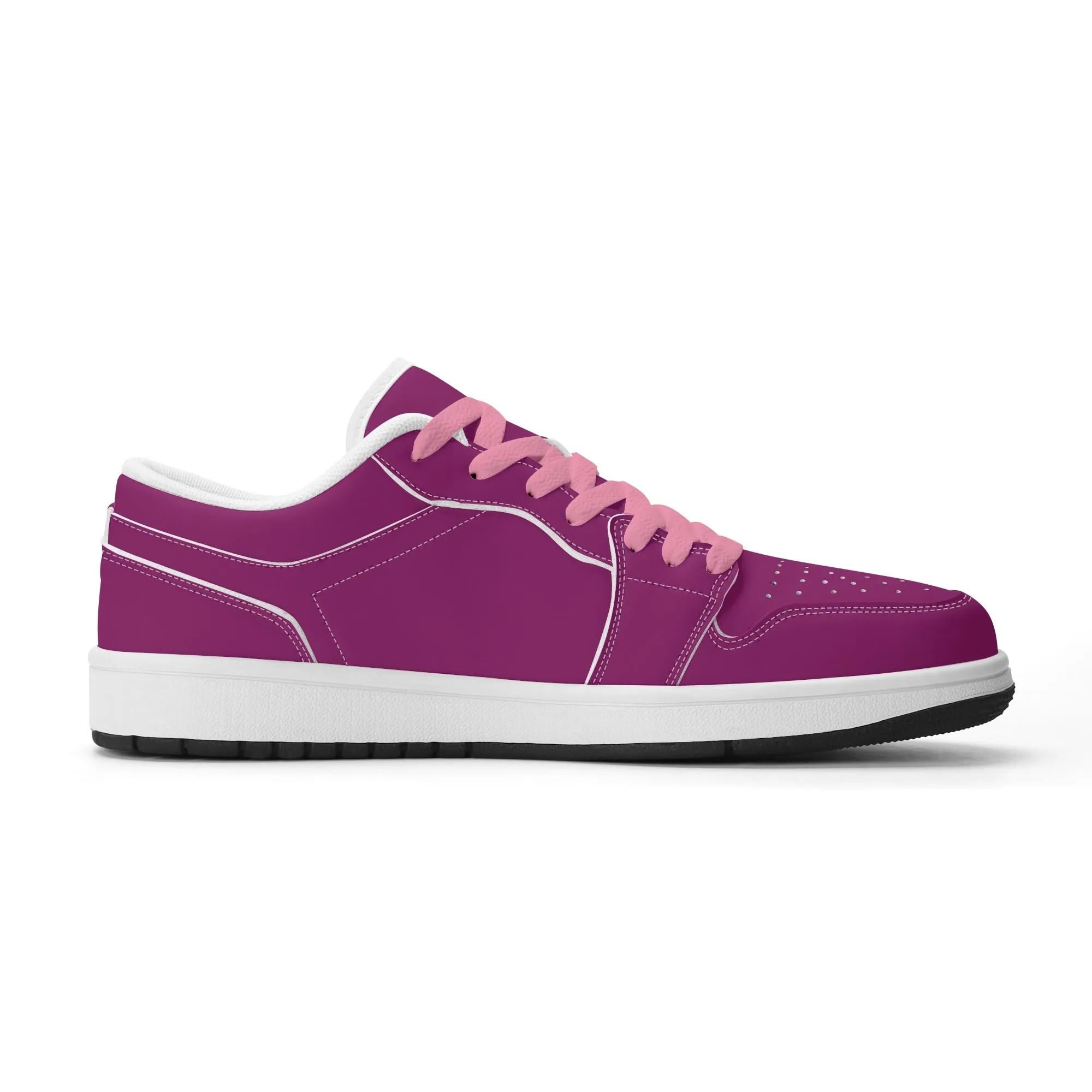 Aubergine Low Top Leder Sneaker für Damen