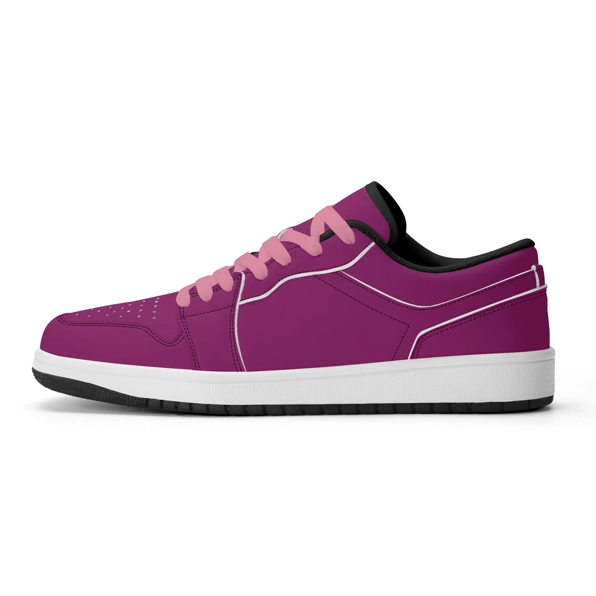 Aubergine Low Top Leder Sneaker für Damen