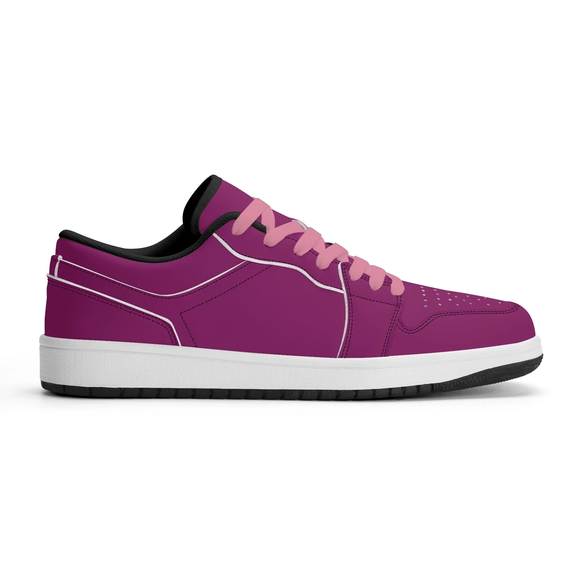 Aubergine Low Top Leder Sneaker für Damen