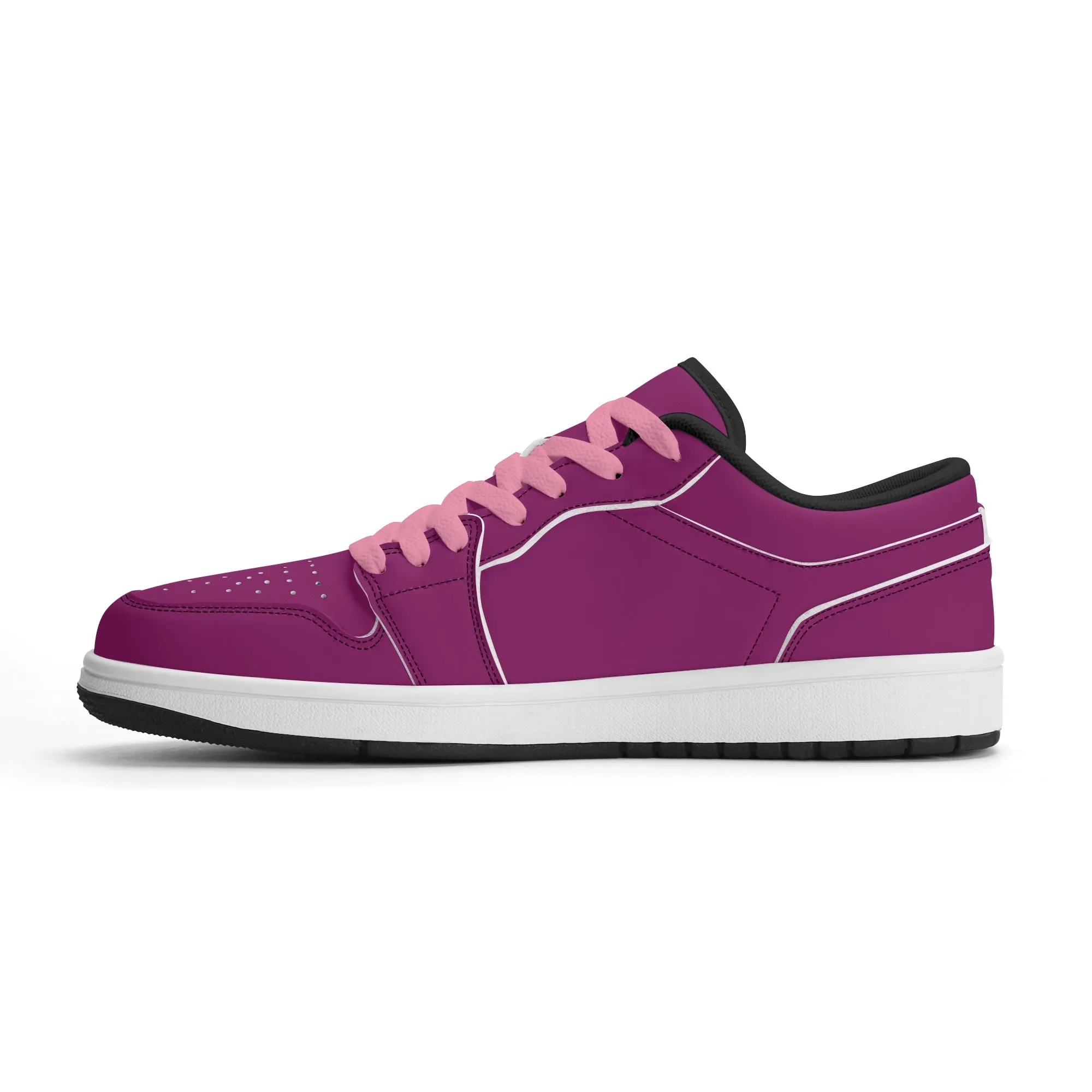 Aubergine Low Top Leder Sneaker für Damen