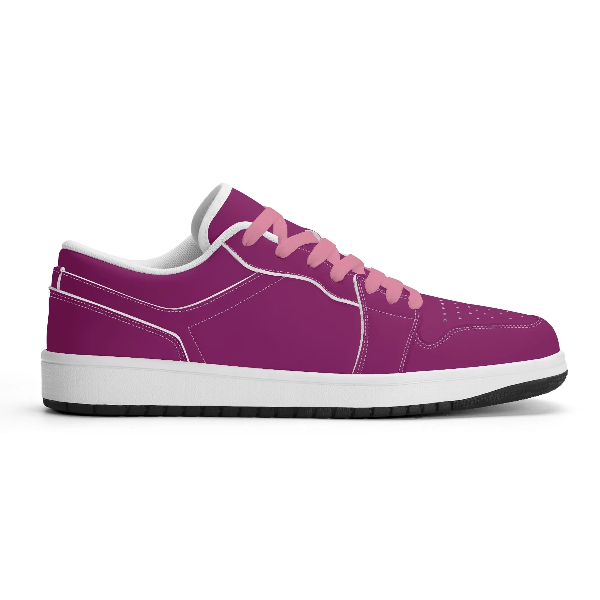 Aubergine Low Top Leder Sneaker für Damen