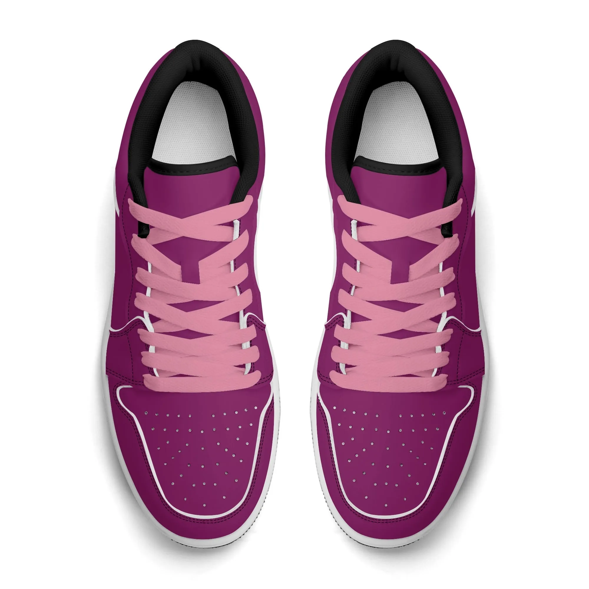 Aubergine Low Top Leder Sneaker für Damen