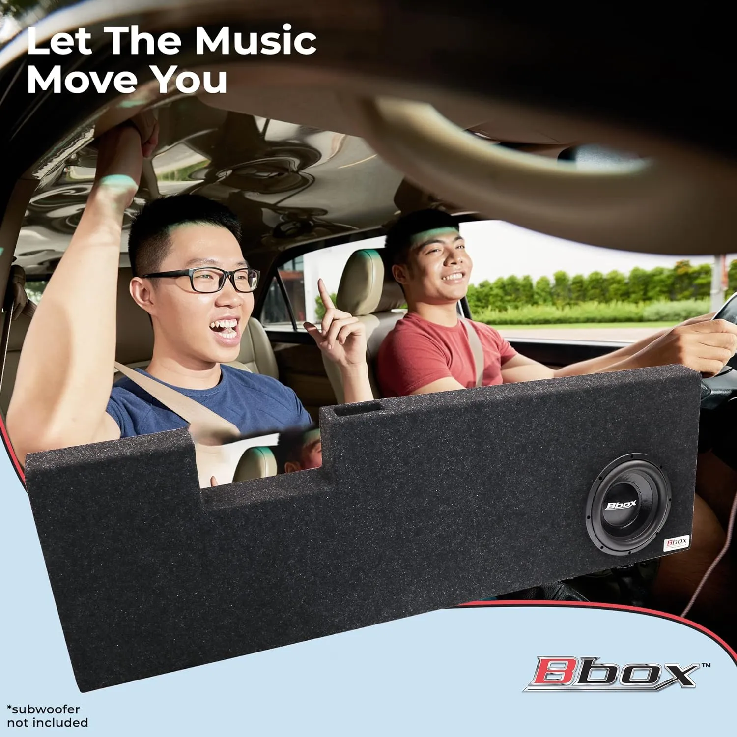 Bbox Accu-Tuned 10” Single Vented Subwoofer Enclosure - Subwoofer Box Improves Audio Quality, Sound & Bass - Fits 1999-2015 Ford F250/350/450 Crew Cab