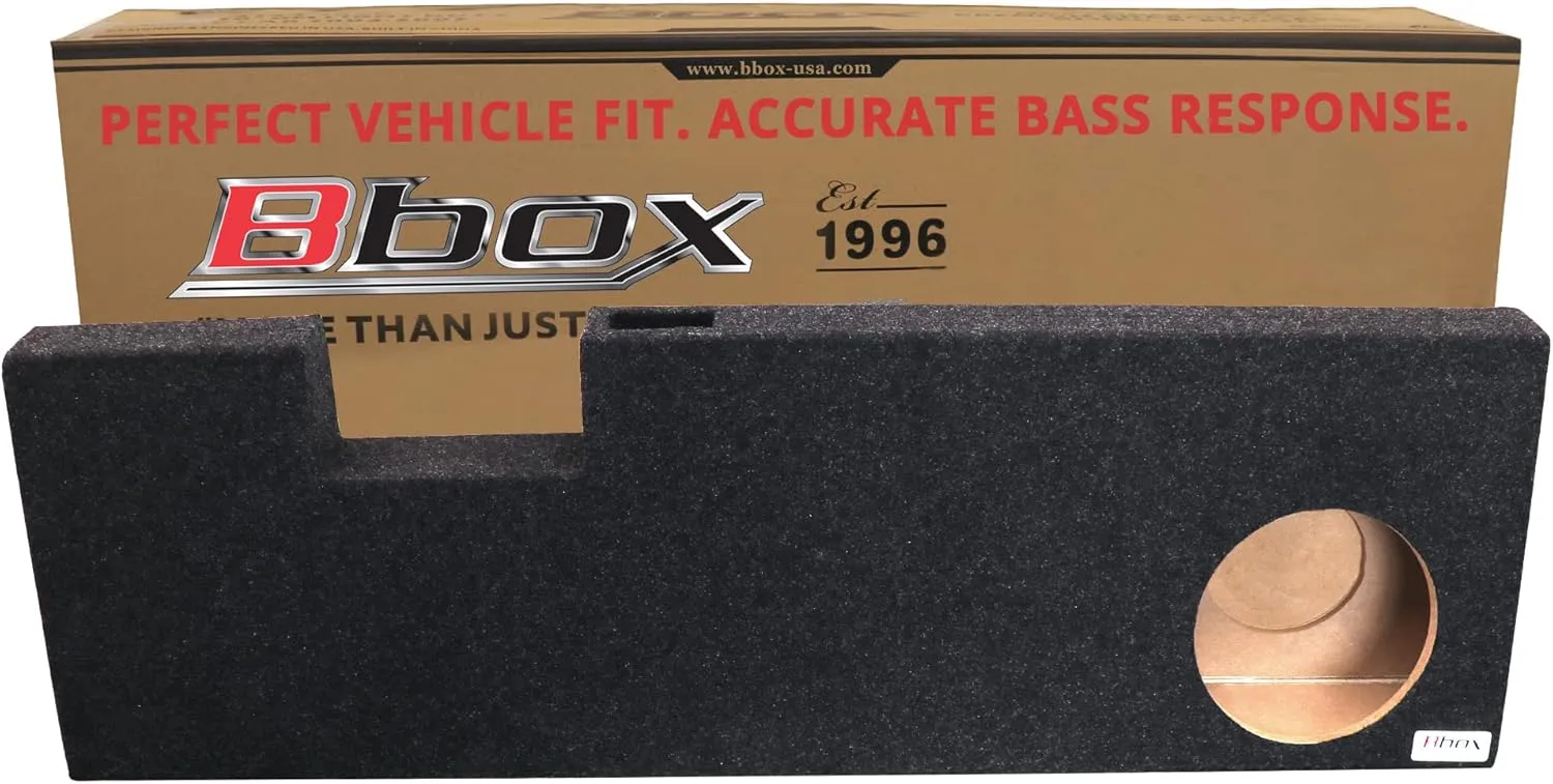 Bbox Accu-Tuned 10” Single Vented Subwoofer Enclosure - Subwoofer Box Improves Audio Quality, Sound & Bass - Fits 1999-2015 Ford F250/350/450 Crew Cab