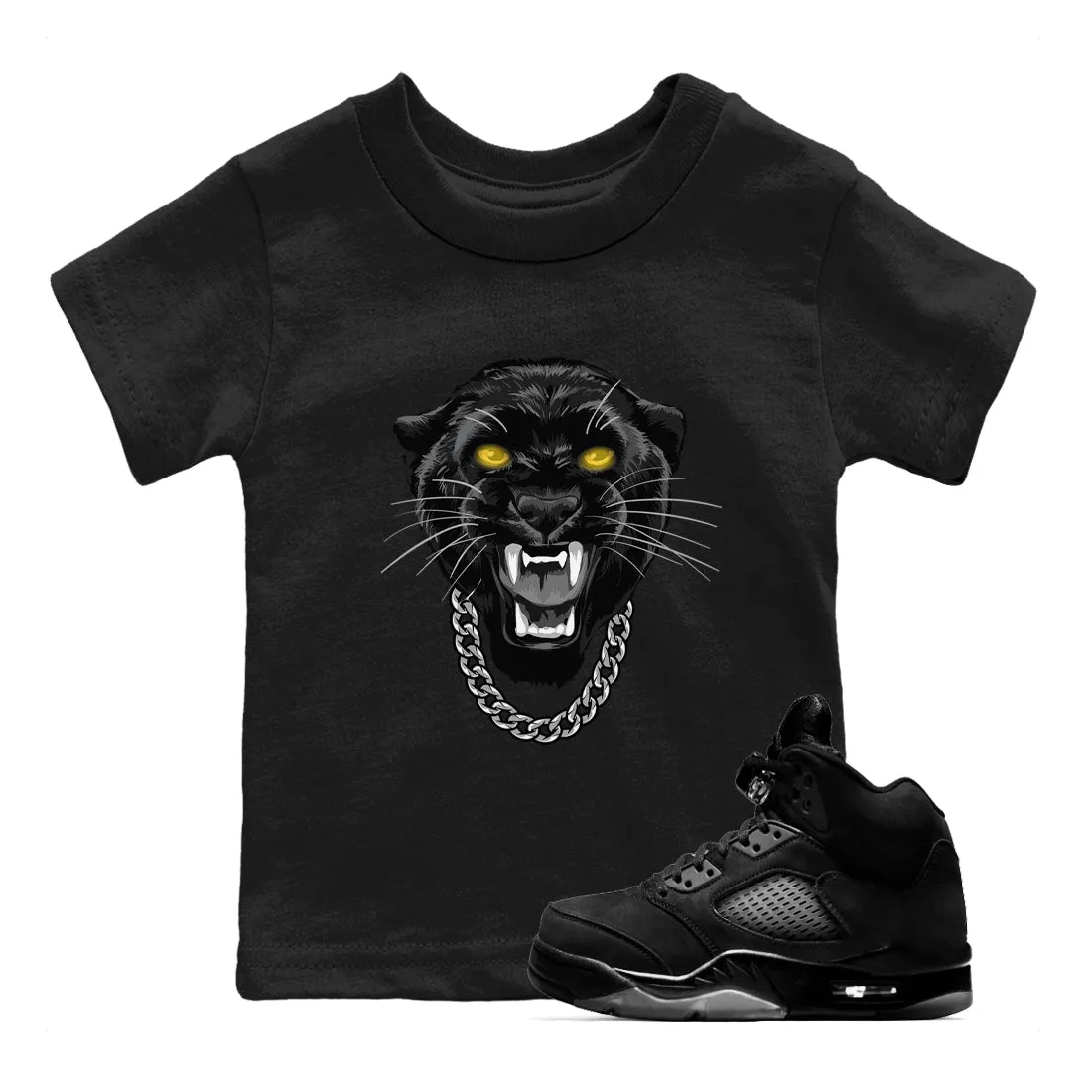 Black Gangster Cat Sneaker Tees Jordan SNRT - Air 5 Optimized Cat Black Daily special Kids