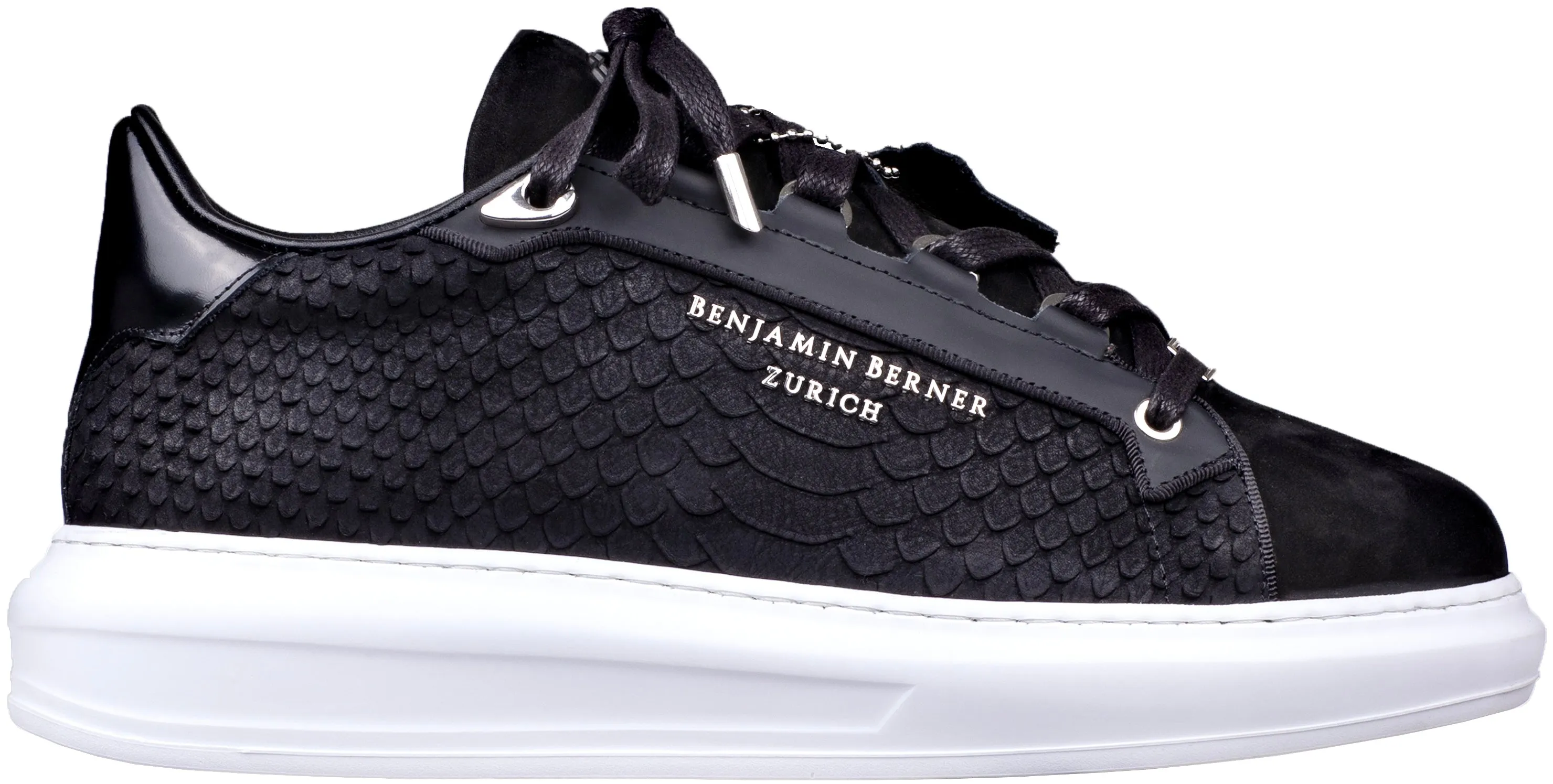 BNJ ACHILLE BLACK PYTHON CUT NUBUCK