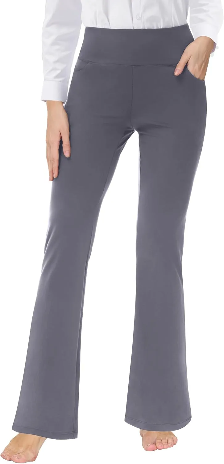 Bootcut Yoga Pants for Women High Waist Dress Pants Flare Leggings 27" 29" 31" 33" 35" 37" Workout Pant for Casual Work