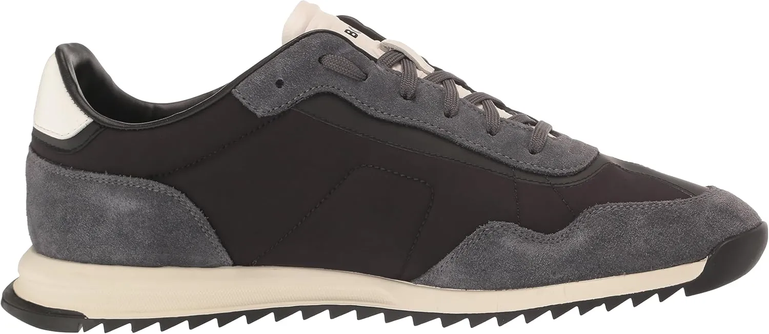 BOSS Men's Zayn Low Profile Suede Leather Two Tone Sneaker