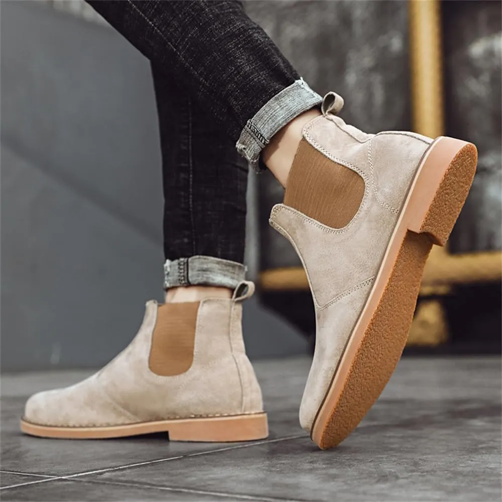 CHUUMEE Men's Suede Leather Chelsea Ankle Boots