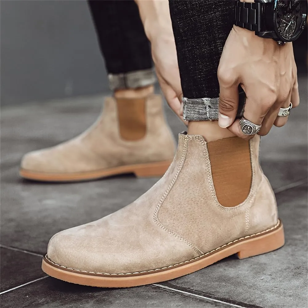 CHUUMEE Men's Suede Leather Chelsea Ankle Boots