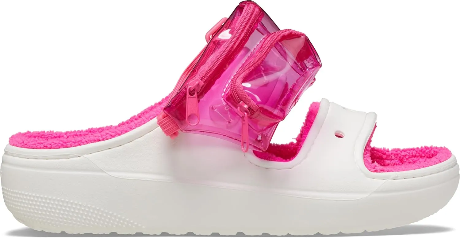 Crocs Unisex-Adult Classic Cozzzy Towel Sandals, Fuzzy Slippers and Slides