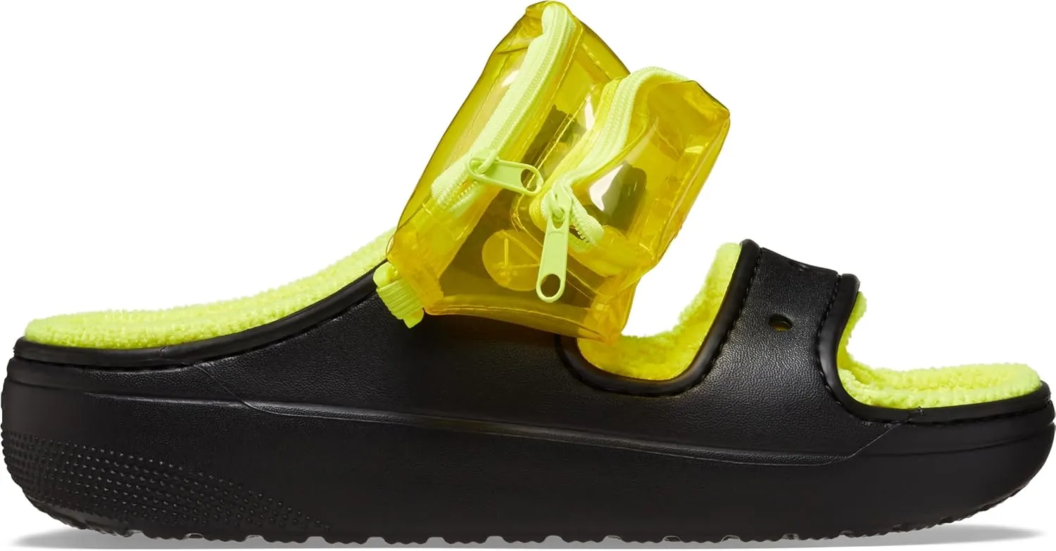 Crocs Unisex-Adult Classic Cozzzy Towel Sandals, Fuzzy Slippers and Slides