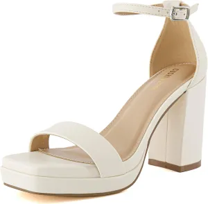 CUSHIONAIRE Women's Grammy one band block heel platform sandal  Memory Foam, Wide Widths Available