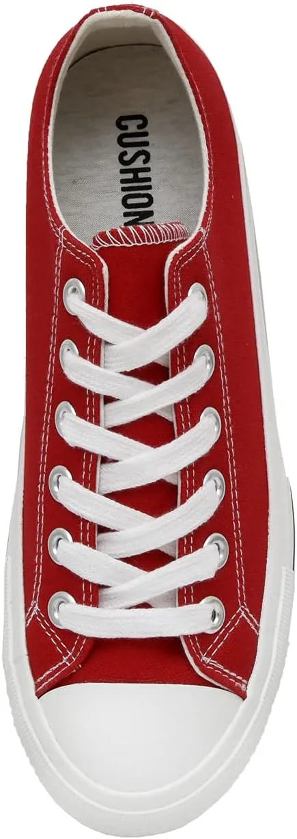 CUSHIONAIRE Women's Vina Low top Canvas Sneaker  Memory Foam