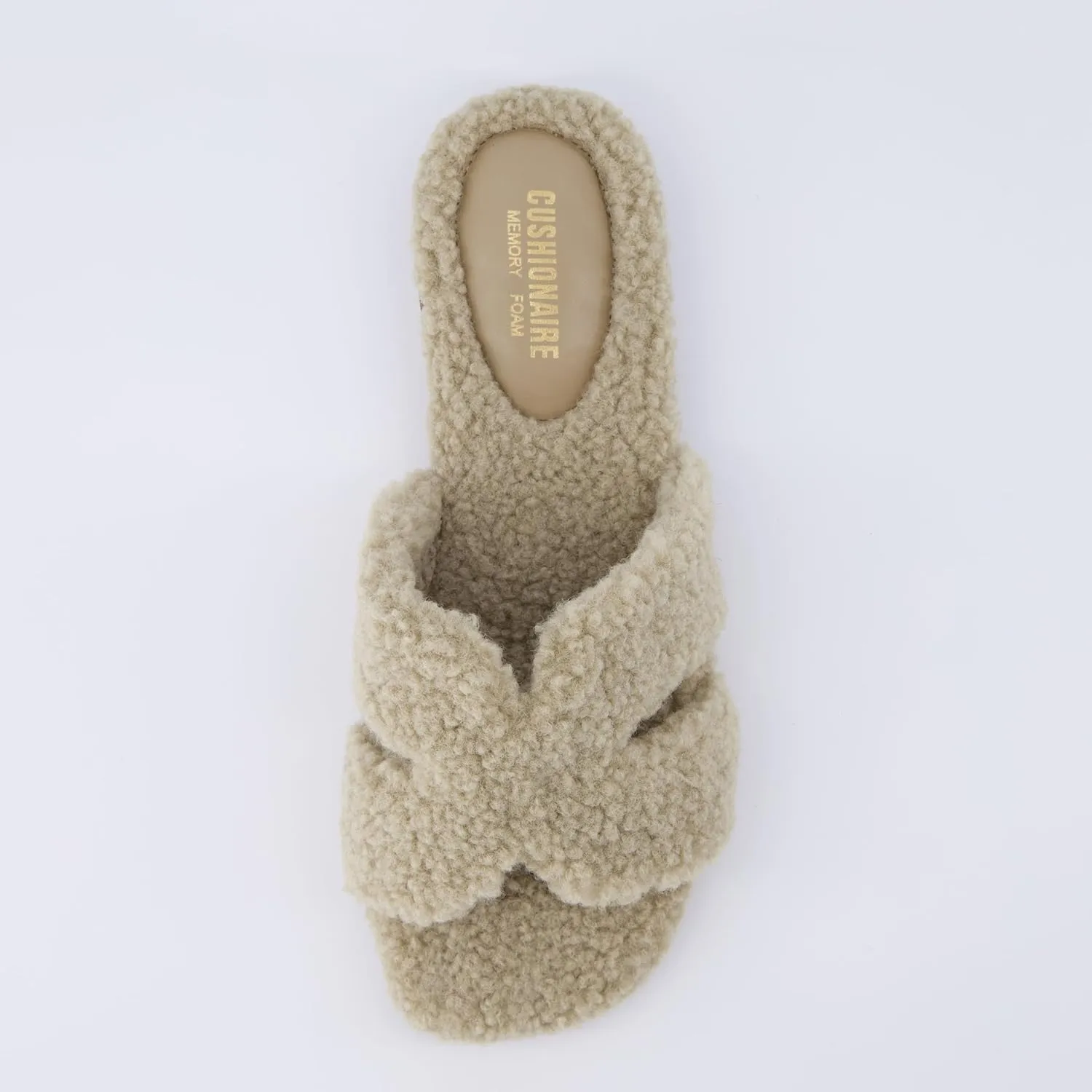 CUSHIONAIRE Women's Visa cozy slide sandal  Memory Foam, Wide Widths Available