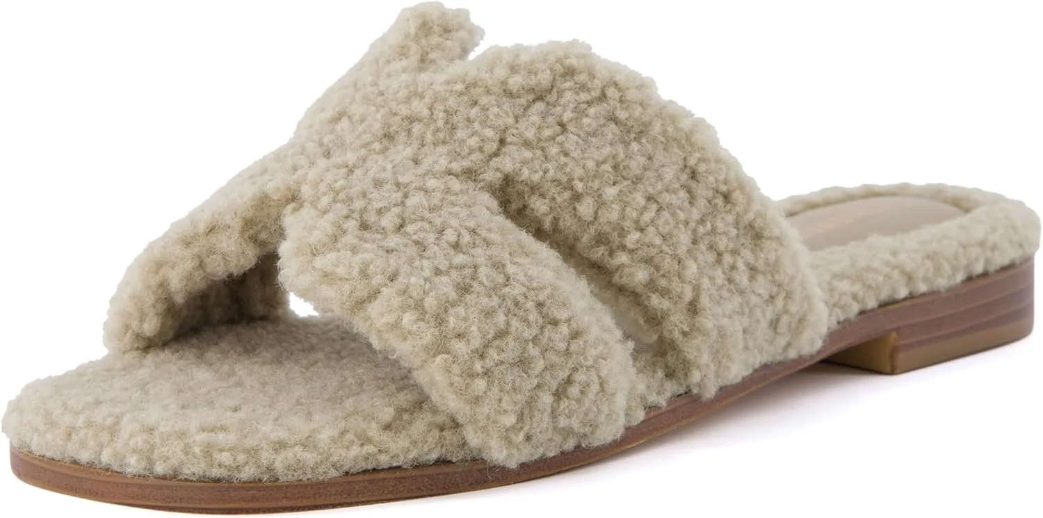 CUSHIONAIRE Women's Visa cozy slide sandal  Memory Foam, Wide Widths Available