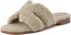 CUSHIONAIRE Women's Visa cozy slide sandal  Memory Foam, Wide Widths Available