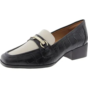 Easy Spirit Womens Colorblock Leather Loafer Heels
