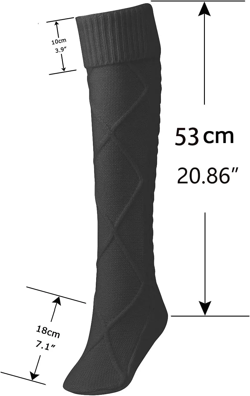 Floral Find Women's Cable Knit Knee-High Winter Boot Socks Extra Long Thigh Leg Warmers Stocking