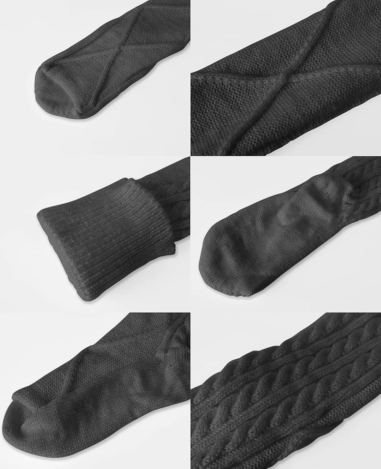 Floral Find Women's Cable Knit Knee-High Winter Boot Socks Extra Long Thigh Leg Warmers Stocking