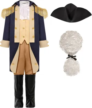 George Washington Costume for Boys Kids Colonial Alexander Hamilton Costume