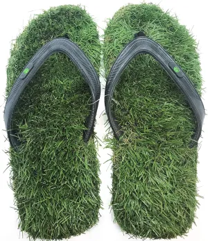 Grass Sandals - Premium Quality Synthetic Grass Flip Flop Sandals with Memory foam strap - Medium US Man Size 9.5-10.5 (Sandal Length 11.25 inch)