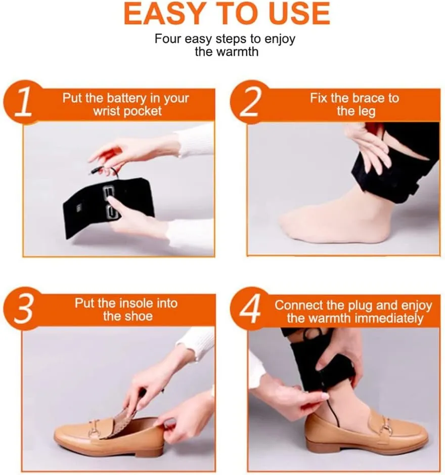 Heated Shoe Insoles Feet Warm Sock Pad Camping Climbing Hiking Washable Thermal Insole Winter Skiing Accessories(35 to 40)