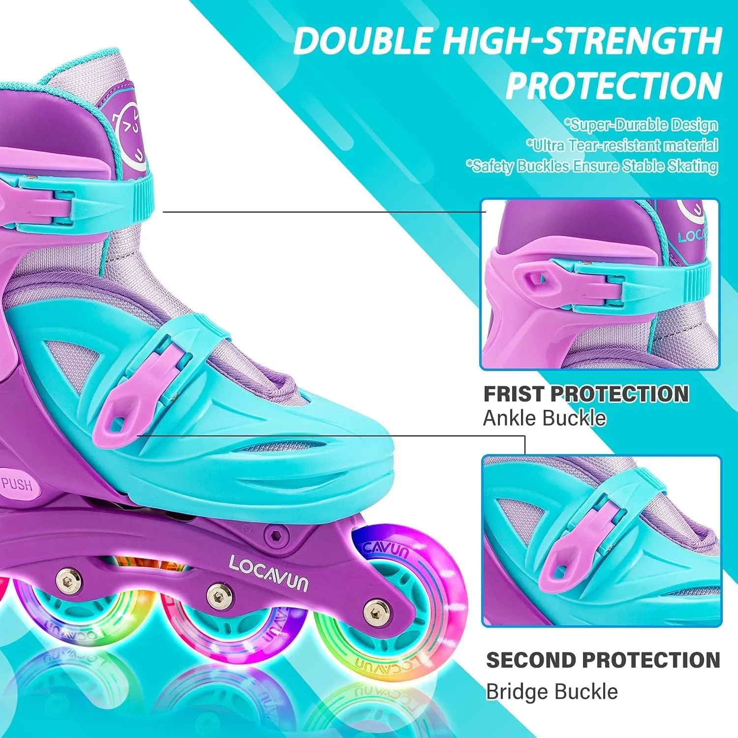 Inline Skates for Girls and Kids, Roller Skates Blades with 4 Size Adjustable Light up Wheels for Kids Girls Beginner Ages 4-8 5-8 6-12 8-12 Indoor Outdoor
