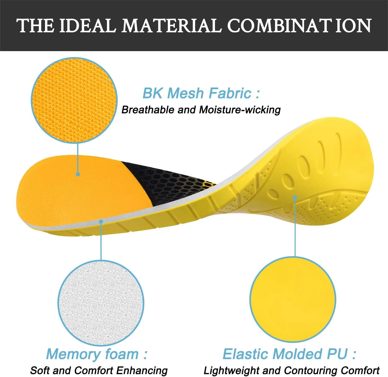 Insoles for Georgia Boot Shoes, Replacement Footwear Memory Foam Inserts for Men & Women Shock Absorption & Foot Pain Relief