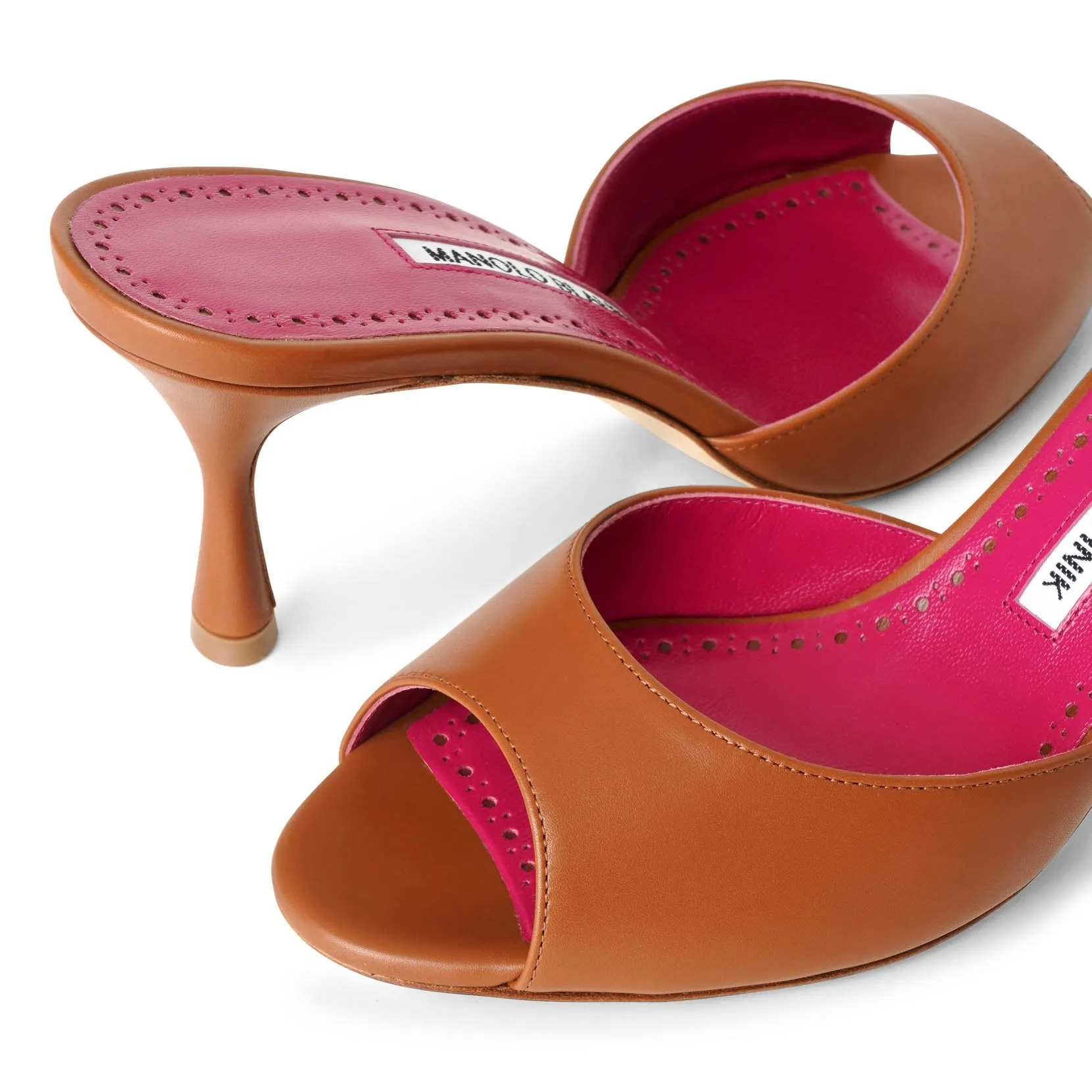 Jada brown leather mules