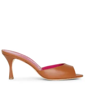 Jada brown leather mules