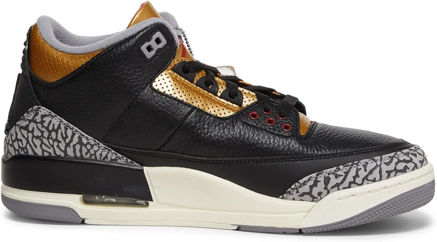 Jordan Womens WMNS Air Jordan 3 CK9246 067 Black Cement Gold - Size