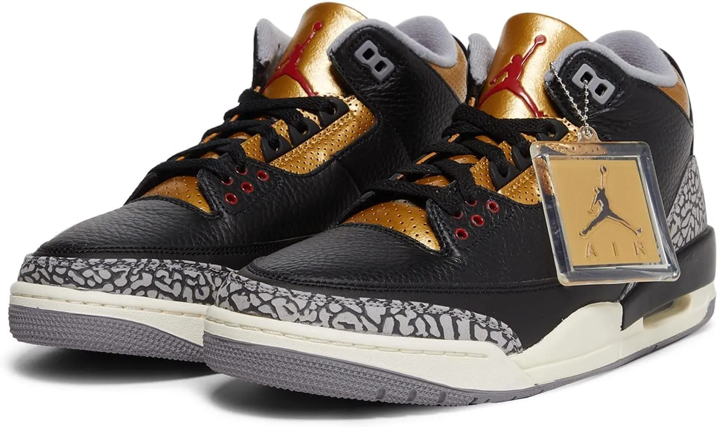 Jordan Womens WMNS Air Jordan 3 CK9246 067 Black Cement Gold - Size