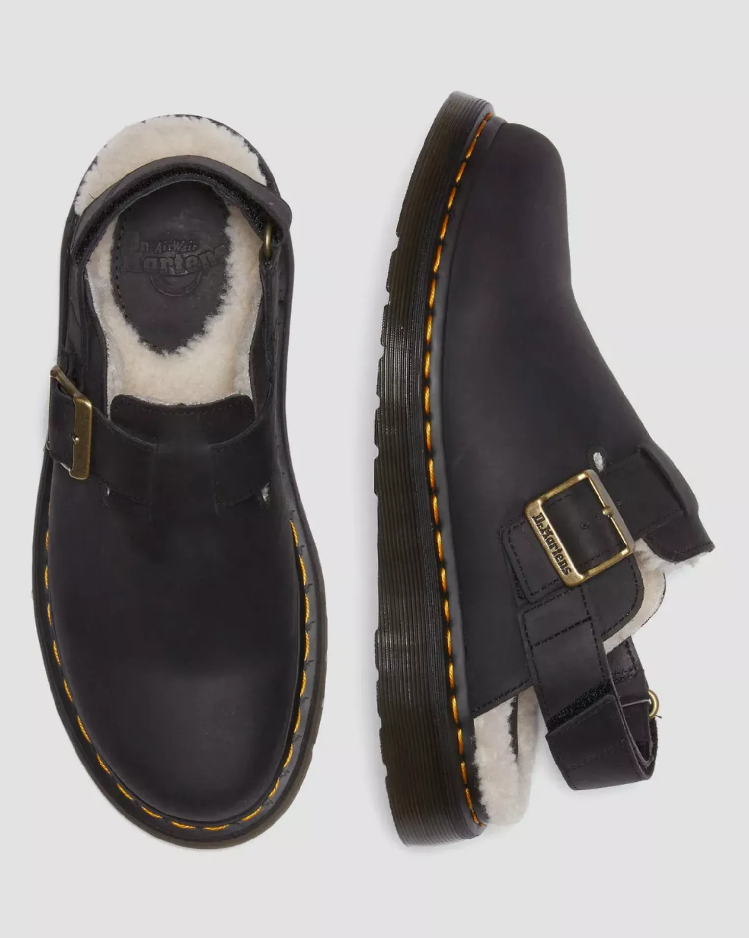JORGE II FAUX FUR LINED MULES BLACK