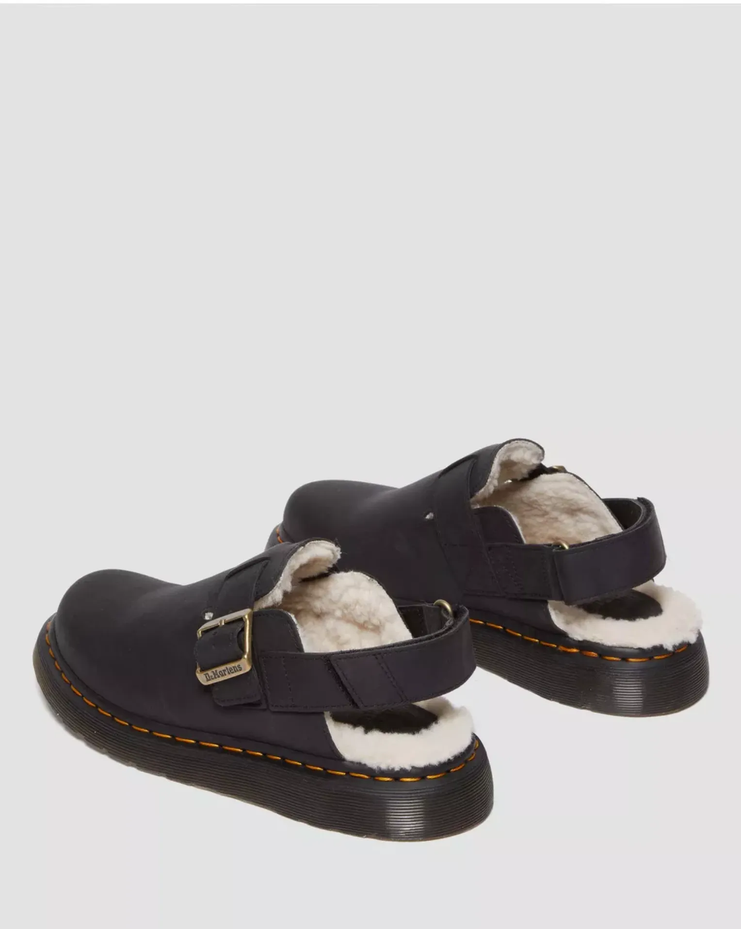 JORGE II FAUX FUR LINED MULES BLACK