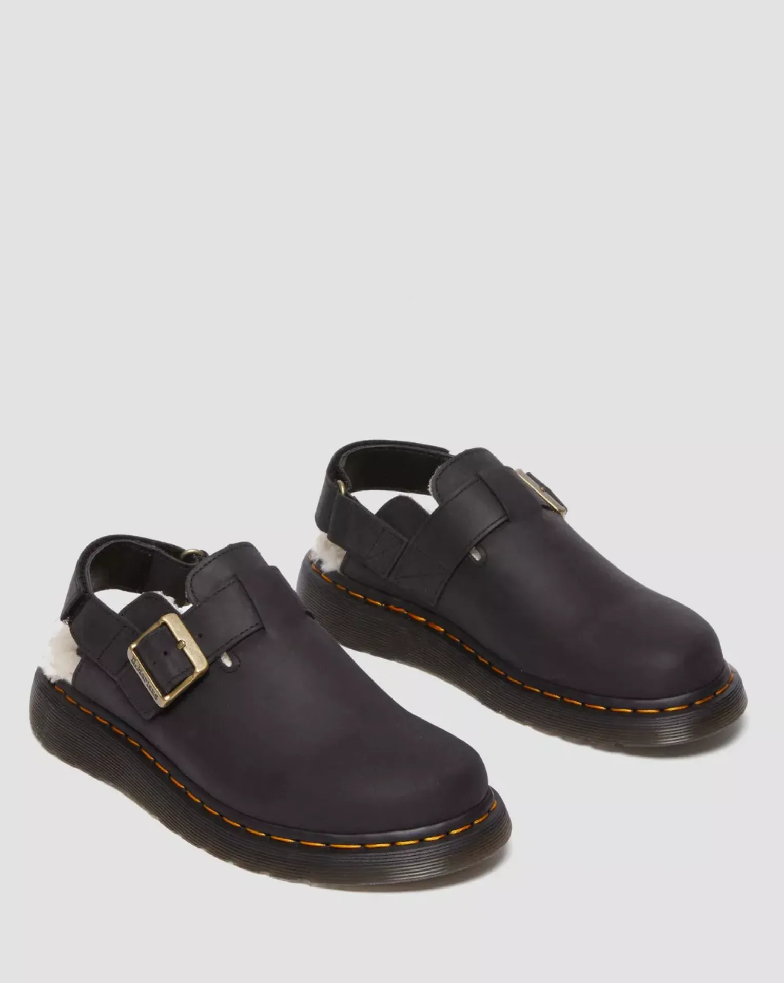 JORGE II FAUX FUR LINED MULES BLACK