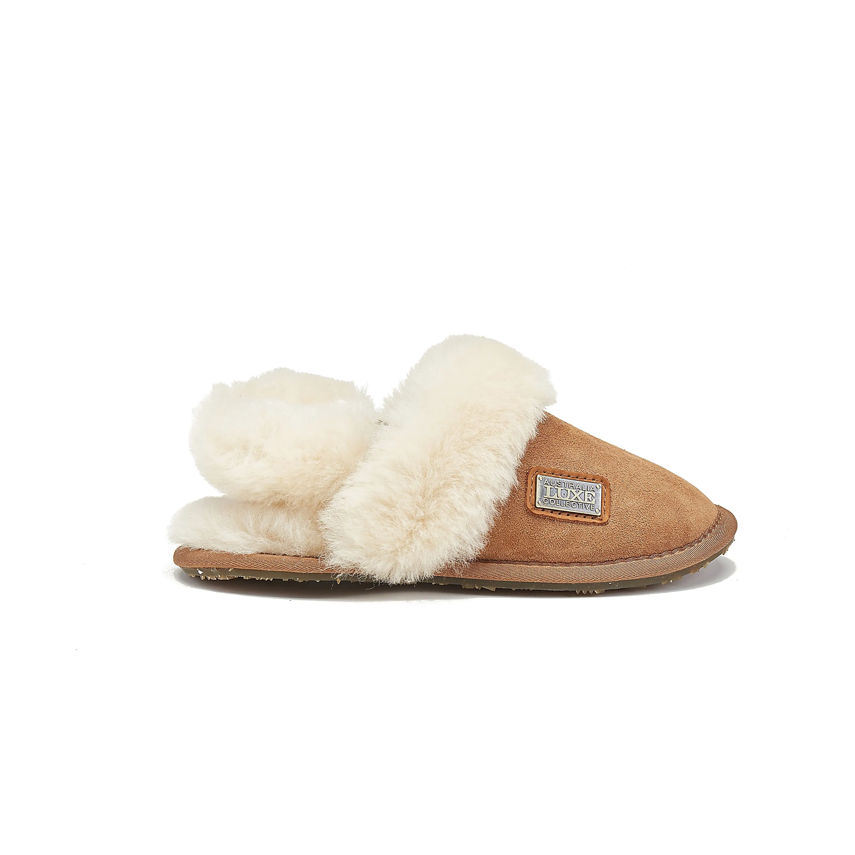 KIDS SLINGBACK MULE CHESTNUT (SHEARLING)