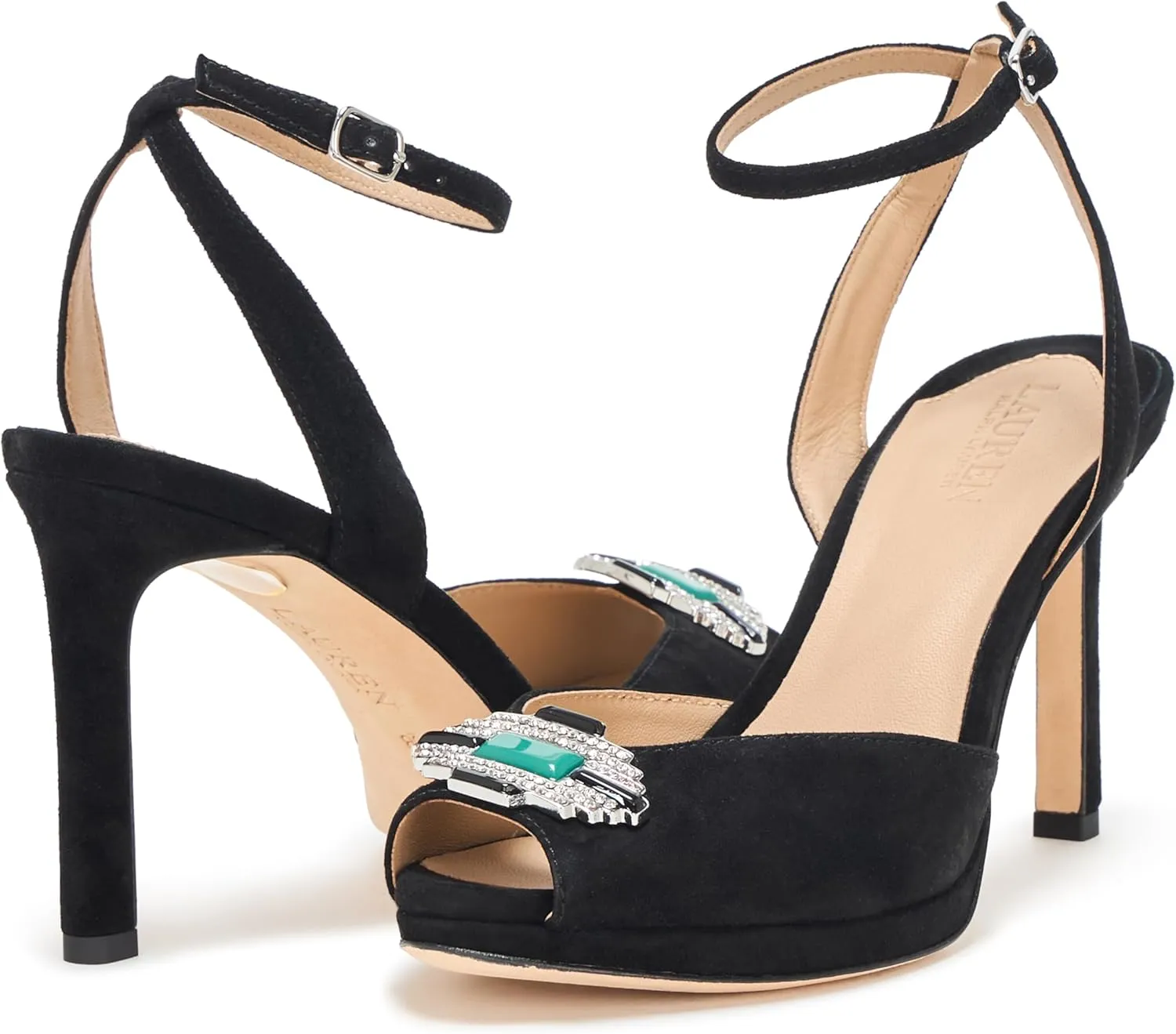 Lauren Ralph Lauren Women's Kyla Embellished Suede Sandal