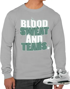 Long Sleeve T Shirt to Match Jordan 4 Oxidized Green Men's Graphic L/S Tee