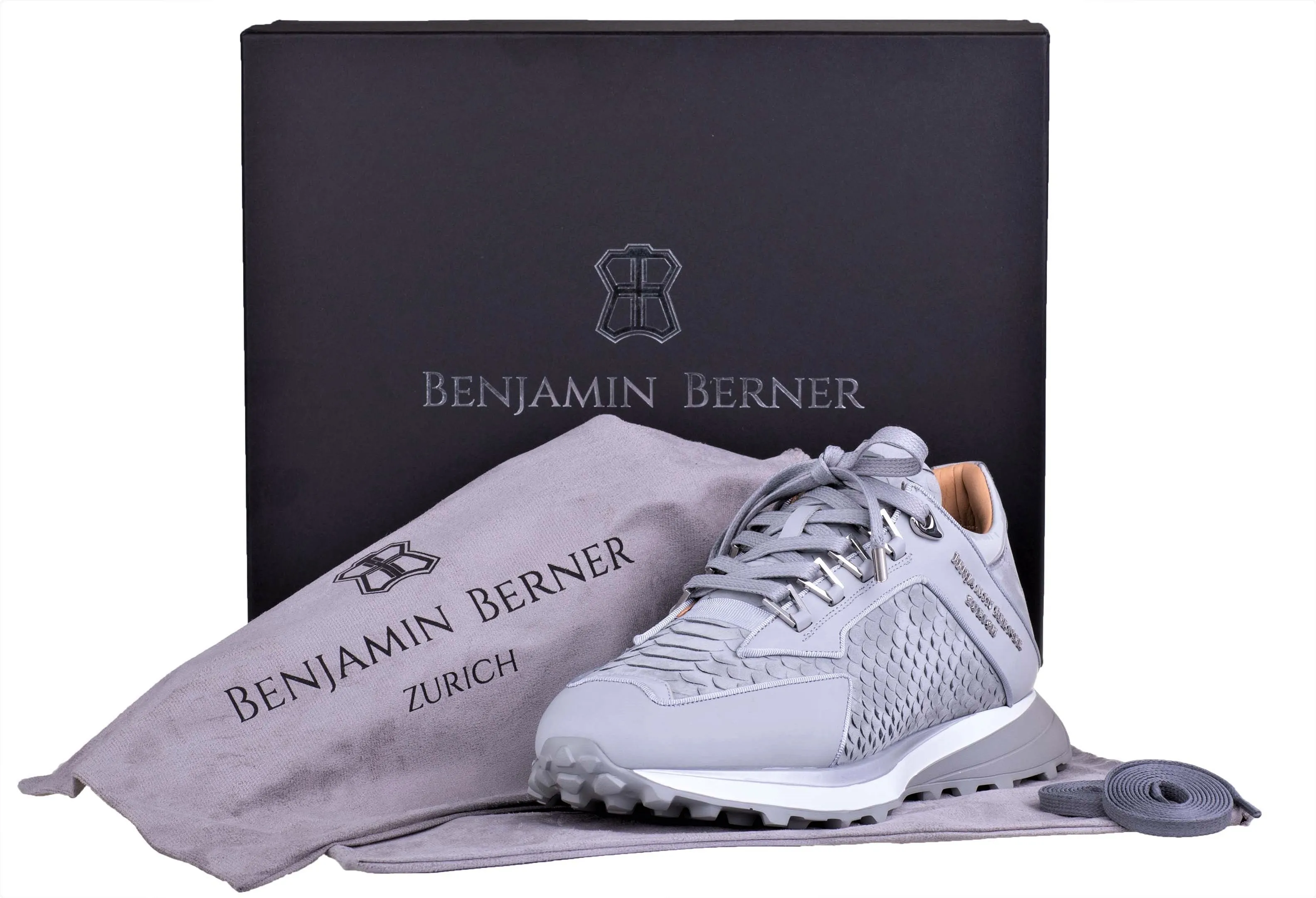 LOW-TOP BNJ ALPHA RUNNER ICE GREY PYTHON CUT-MATT NAPPA